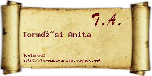 Tormási Anita névjegykártya