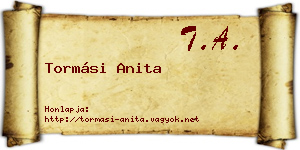 Tormási Anita névjegykártya